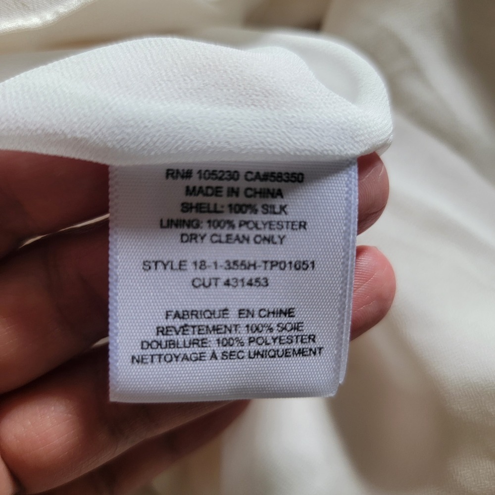 NWT Joie 100% Silk Porcelain White Pleated V-Neck Sleeveless Eulalia Blouse XS - Picture 8 of 10